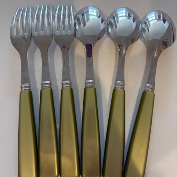Sabre Paris Icône, Moss Soup spoon & Fork Set of 6 - Picture 3 of 9